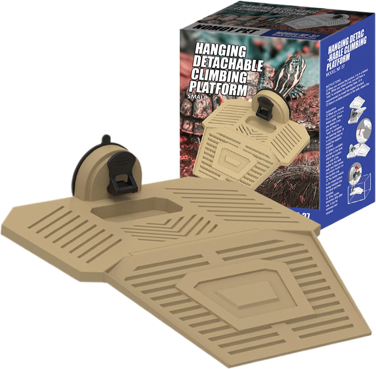 Turtle Platforms - Turtle Ramps for Aquarium, Removable Reptiles - Retirement, Floating Turtle Baking , Sturdy Tank Ramp with Suction Cups, Feeding Area for Frog