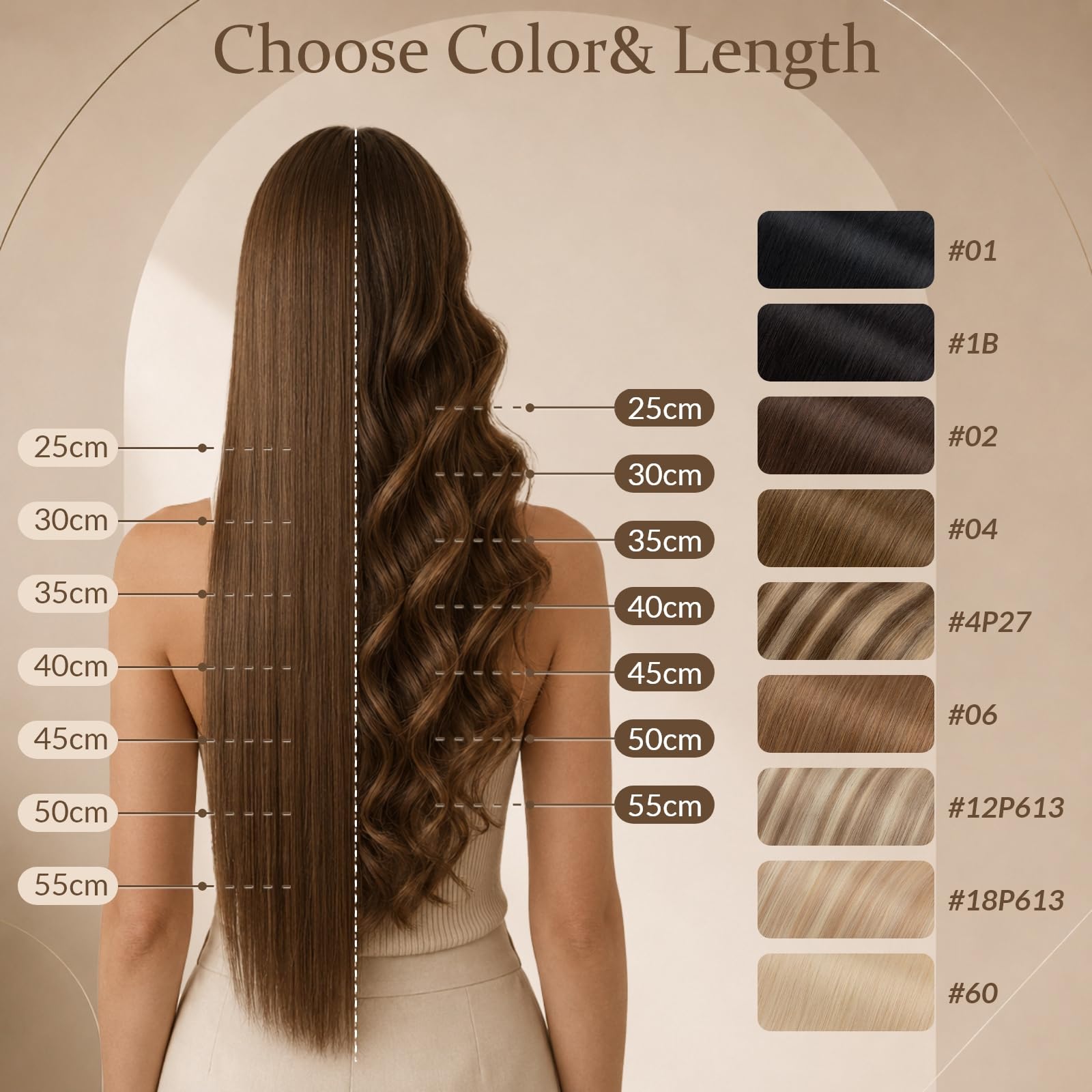 Rich Choices Clip in Extensions Echthaar 3pcs Clip in Haarextension Haarteil Haarverlängerung Echthaar Extensions Clip Remy Human Hair 55cm 86g #1B Natürliches Schwarz Extensions