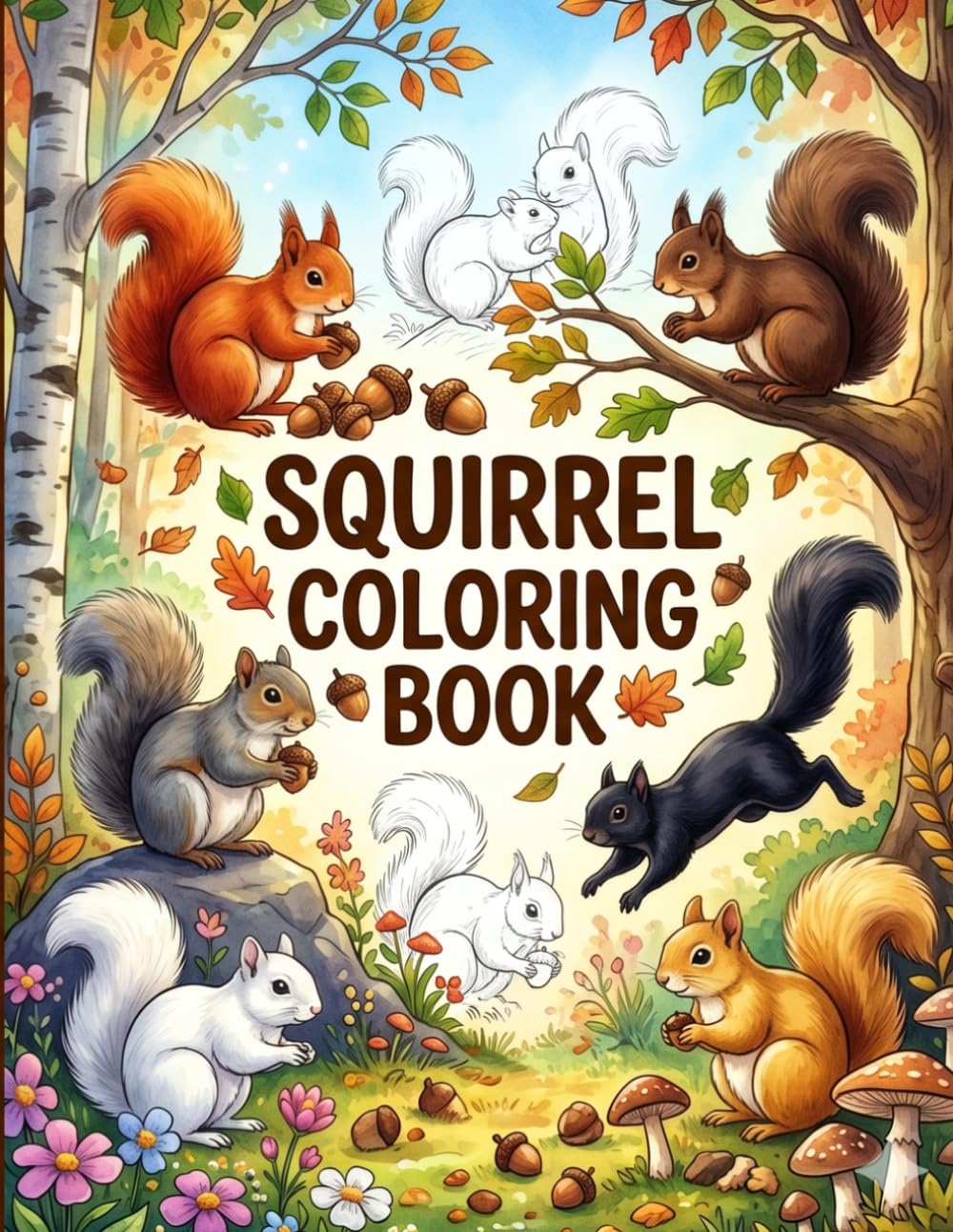 The Ultimate Squirrel Coloring Book for Kids: Cute, Fun and Easy Squirrel Coloring Pages for Creativity, Relaxation, Learning and Hours of Fun