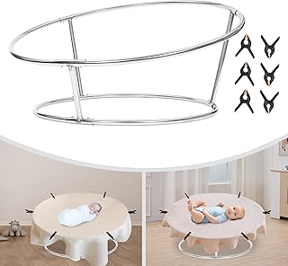 Newborn Photography Posing Stand, Stainless Steel Baby Beanbag Stand with 6 Clamps Backdrop Frame Stand Baby Photoshoot Props Holds 22lbs