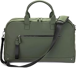 The Friendly Swede Weekender Premium Travel Bag for Men and Women, Vegan Polyurethane, 35L, Matte Green, 35L