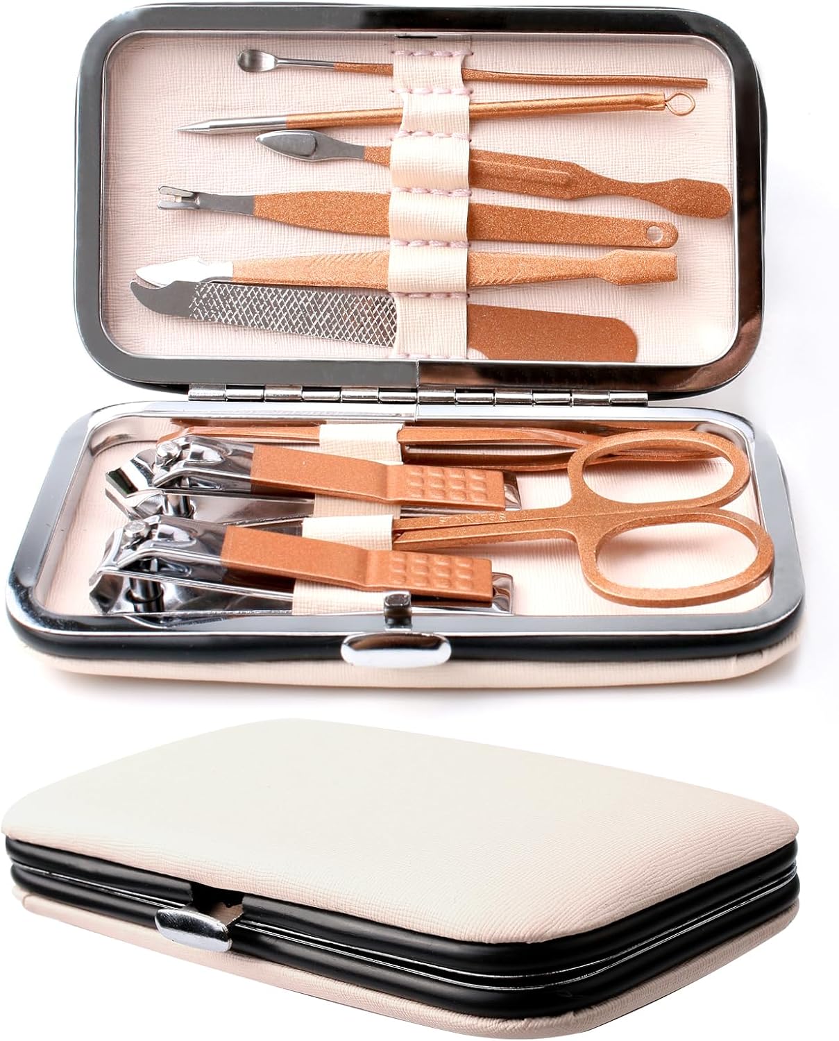 Manicure Set for Women 10PCS Nail Clippers Kit Personal Care Pedicure Sets Stainless Steel Men Nails Grooming Kits with Case Professional Tools Gift for Travel