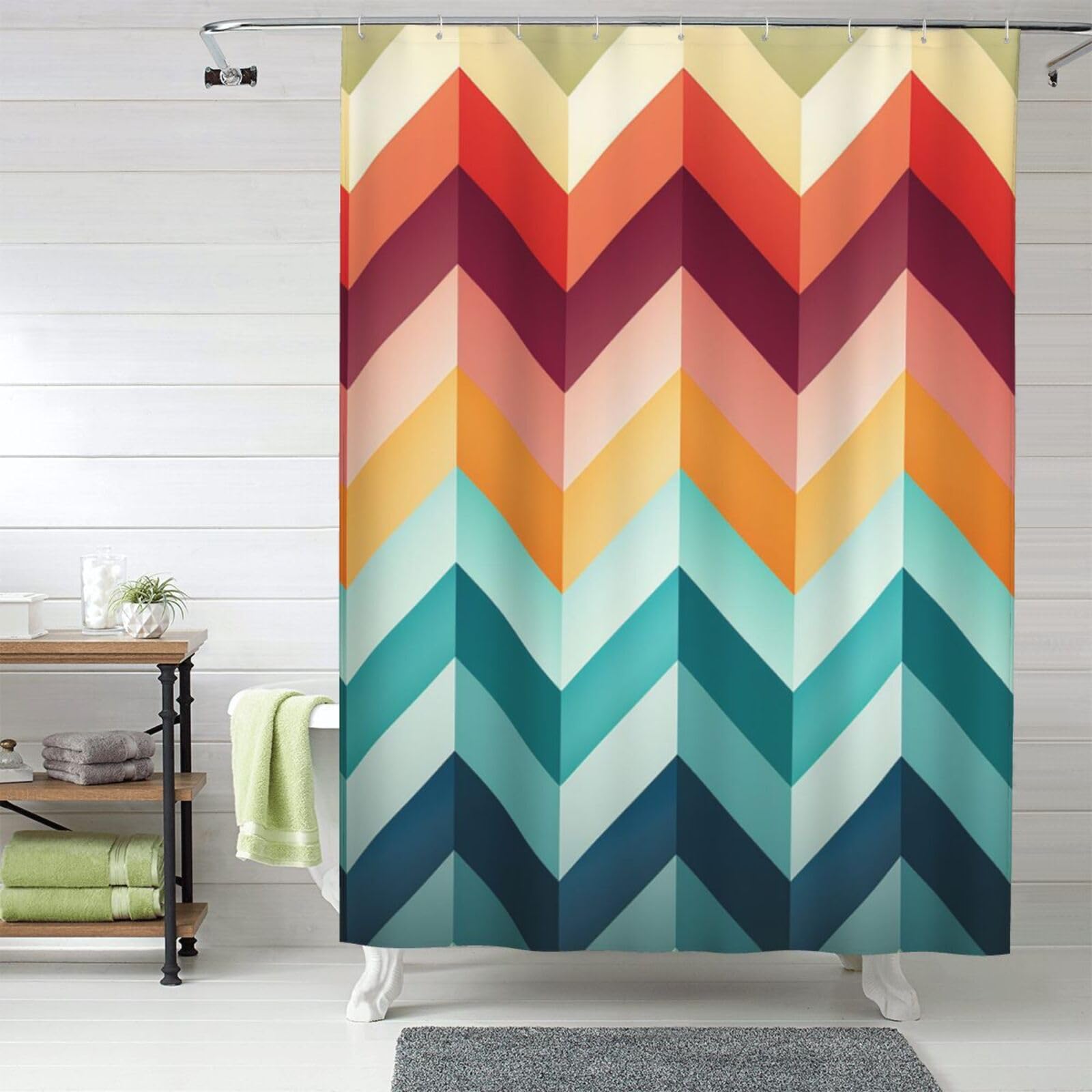 MXZERFKGLA Shower Curtain Set with 12 Hooks Waterproof Fabric Washable Curtain Modern Farmhouse Bath Curtains Gay Pride Rainbow Pattern Shower Curtains for Bathroom Bathtub Decoration 60x72 Inches