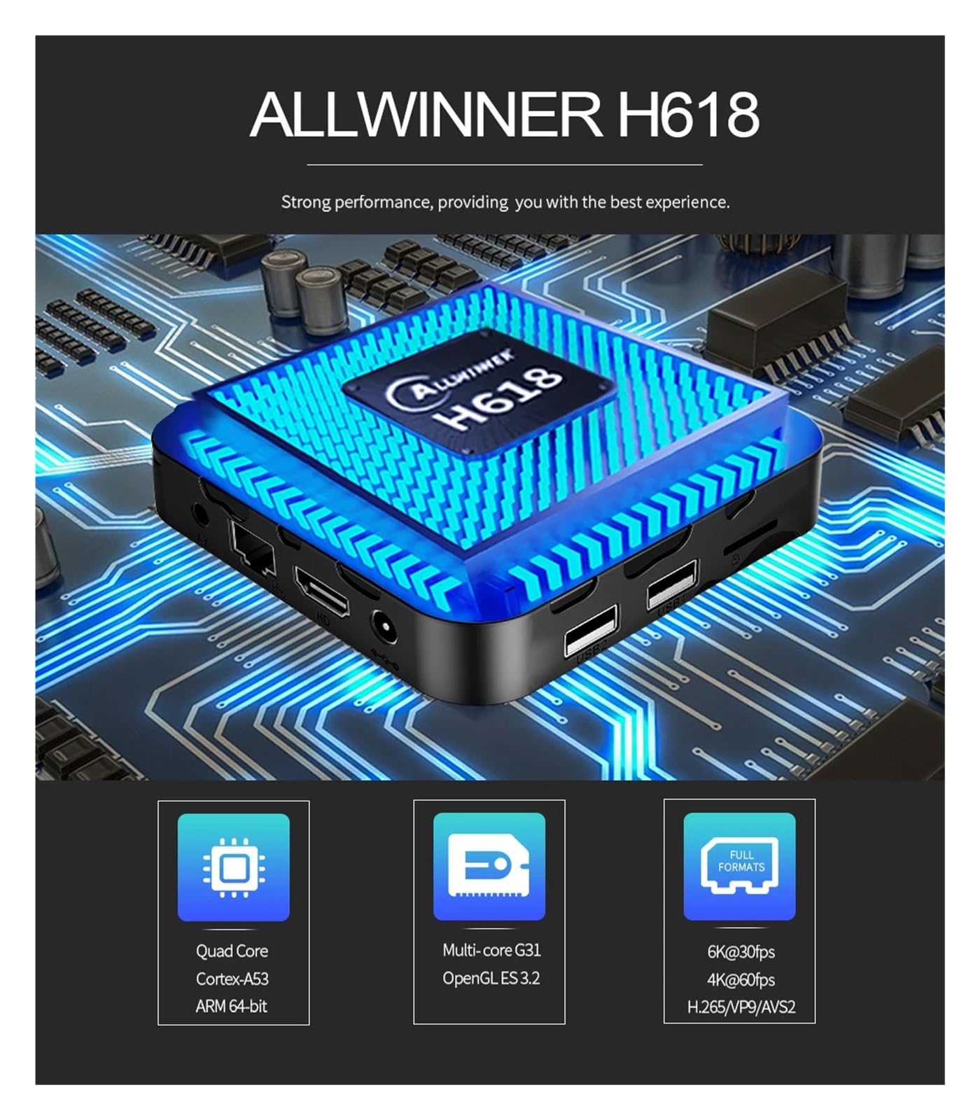 1 boîtier TV Intelligent T95 Max H618 12.