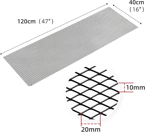 Miniatura 52 de AggAuto 47x16 pulgadas Coche Pickup Truck Grill Mesh Spoiler Bumper Vent Aleación de aluminio Rejilla Automotriz Insertar entrada de aire Racing