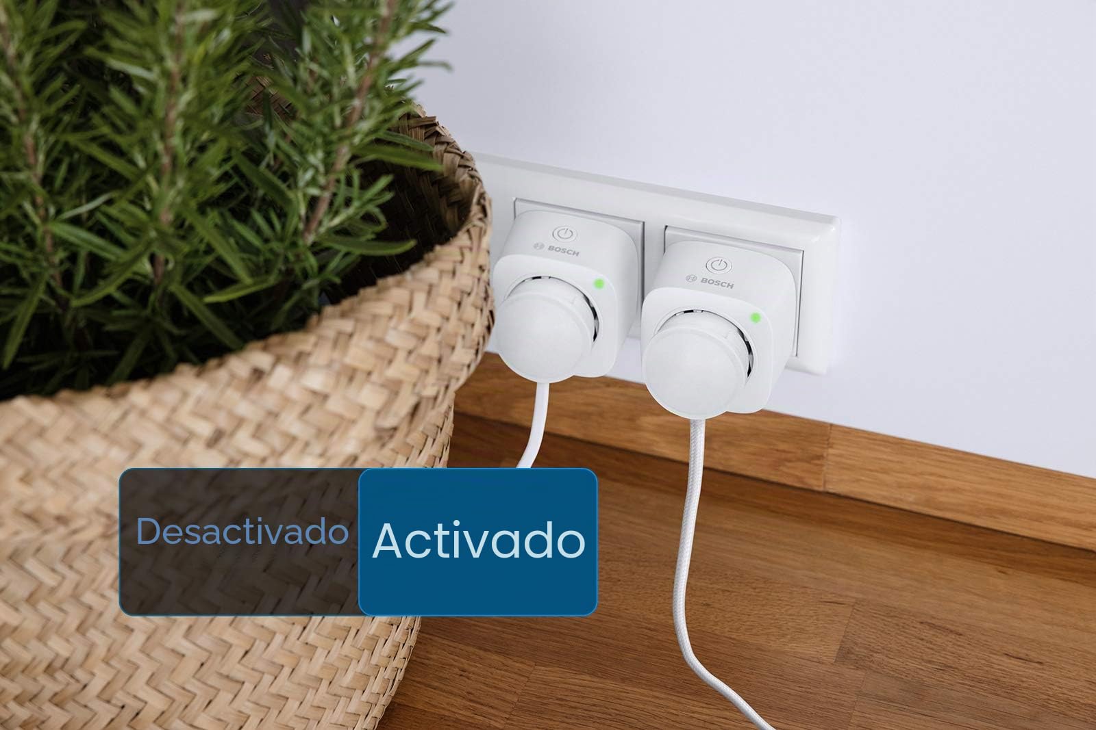 Bosch Smart Home Toma de corriente de wifi con funcionamiento mediante aplicación (diseño fino, señal inalámbrica reforzada y compatible con Alexa, Google Assistant y Apple HomeKit)