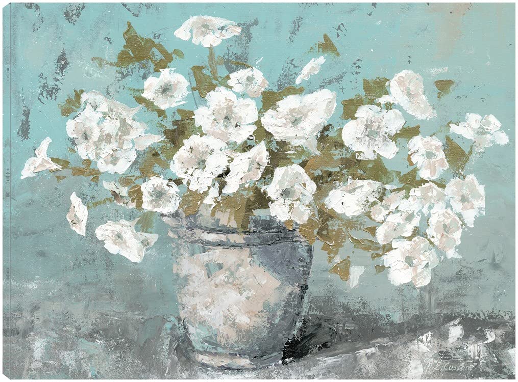 Fine Art Canvas Morning Blossom Still Life Canvas Wall Decor by Artist Marie Elaine Cusson for Living Room