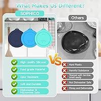 Vista 3 de Sophico 2 Cup Round Silicone Storage Cover Lids Replacement for Pyrex 7200-PC and Anchor Hocking Glass Bowls (Container not Included) (MIX-6pack)