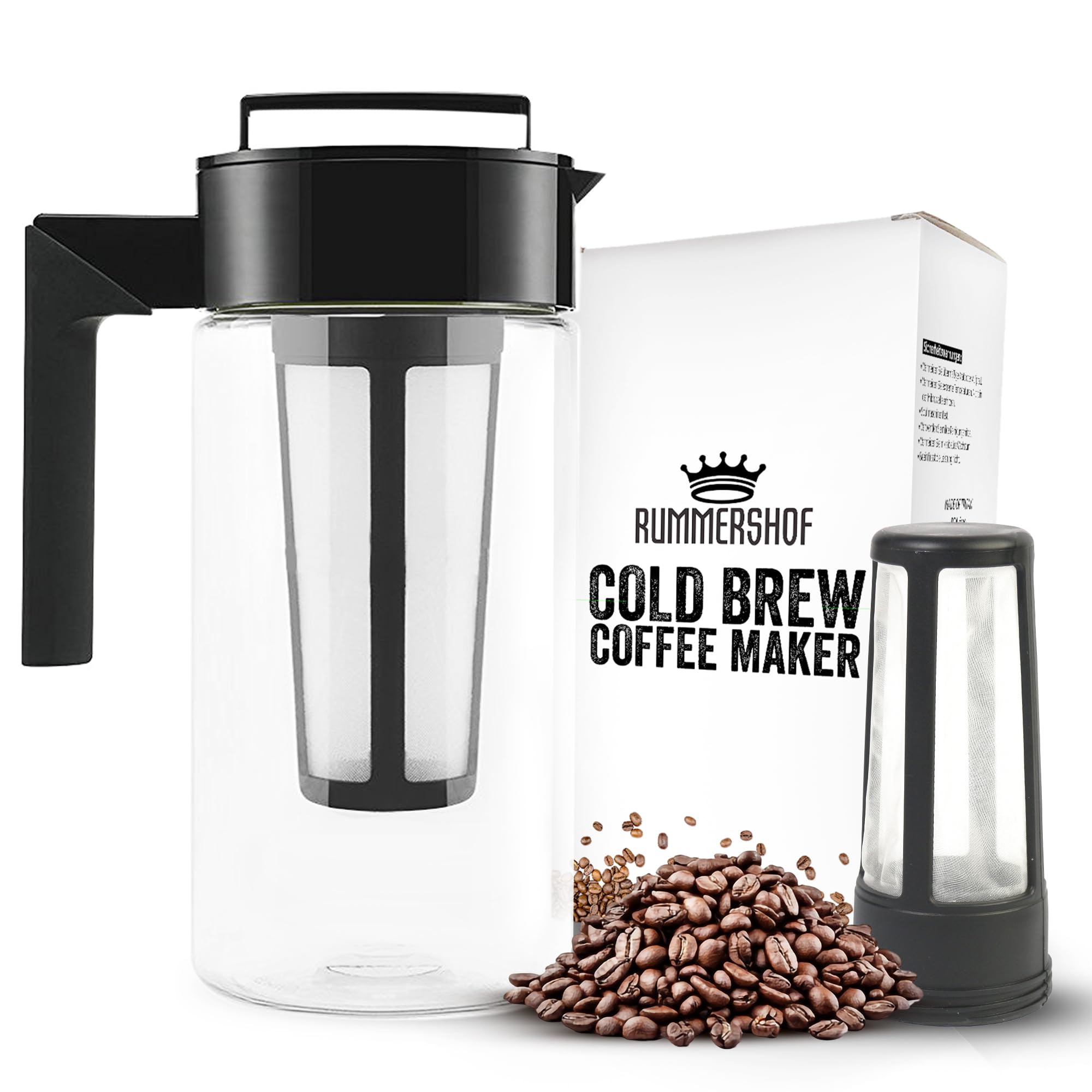 Cold Brew Coffee Maker zaparzacz do kawy 1 litr bez BPA – zaparzacz do kawy z tritanu + gratis filtr wymienny – prezent dla miłośników kawy + 1 sadzonone drzewo