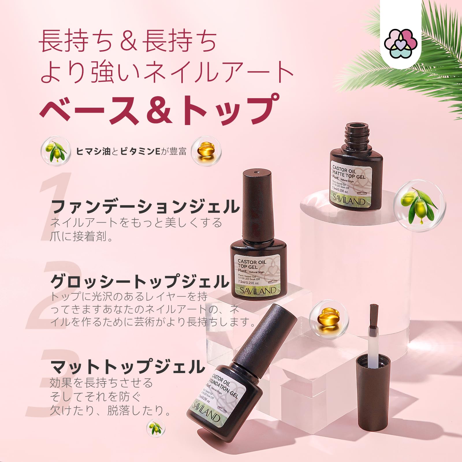 Amazon | Saviland ジェルネイルセット 33点 初心者 ベースコートと