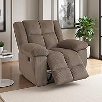 Vista 18 de Juego de sofá reclinable de pana, sofá reclinable manual con portavasos/mesa auxiliar, cómodos sofás reclinables de tela, juegos de muebles de sala