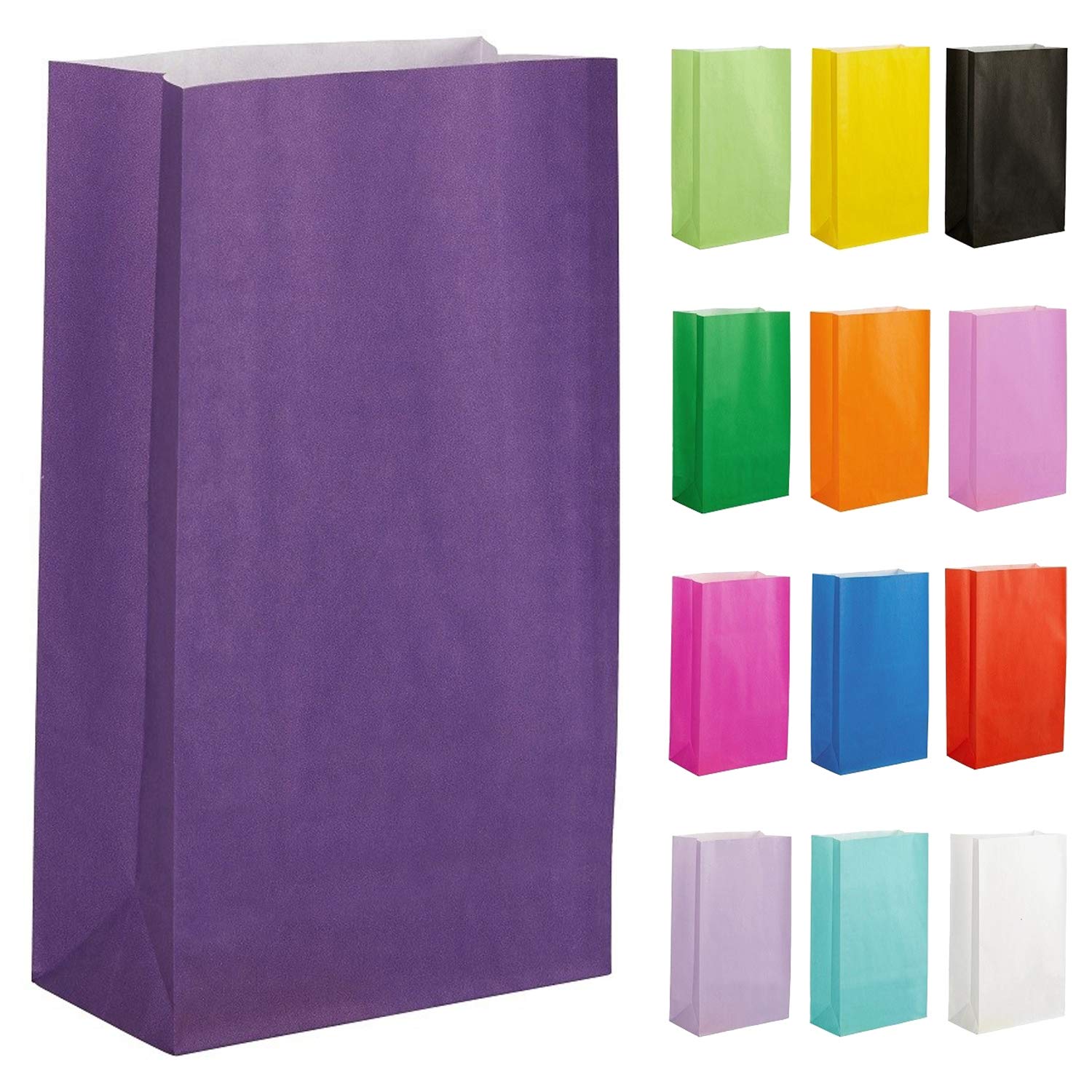 Thepaperbagstore 20 Deep Purple Paper Party Bags - 14x24.5x7cm - Colourful Paper Gift Bags for Kids and Adults Parties, Birthdays, Weddings, Baby Showers, Hen Parties and Sweets โ image 1