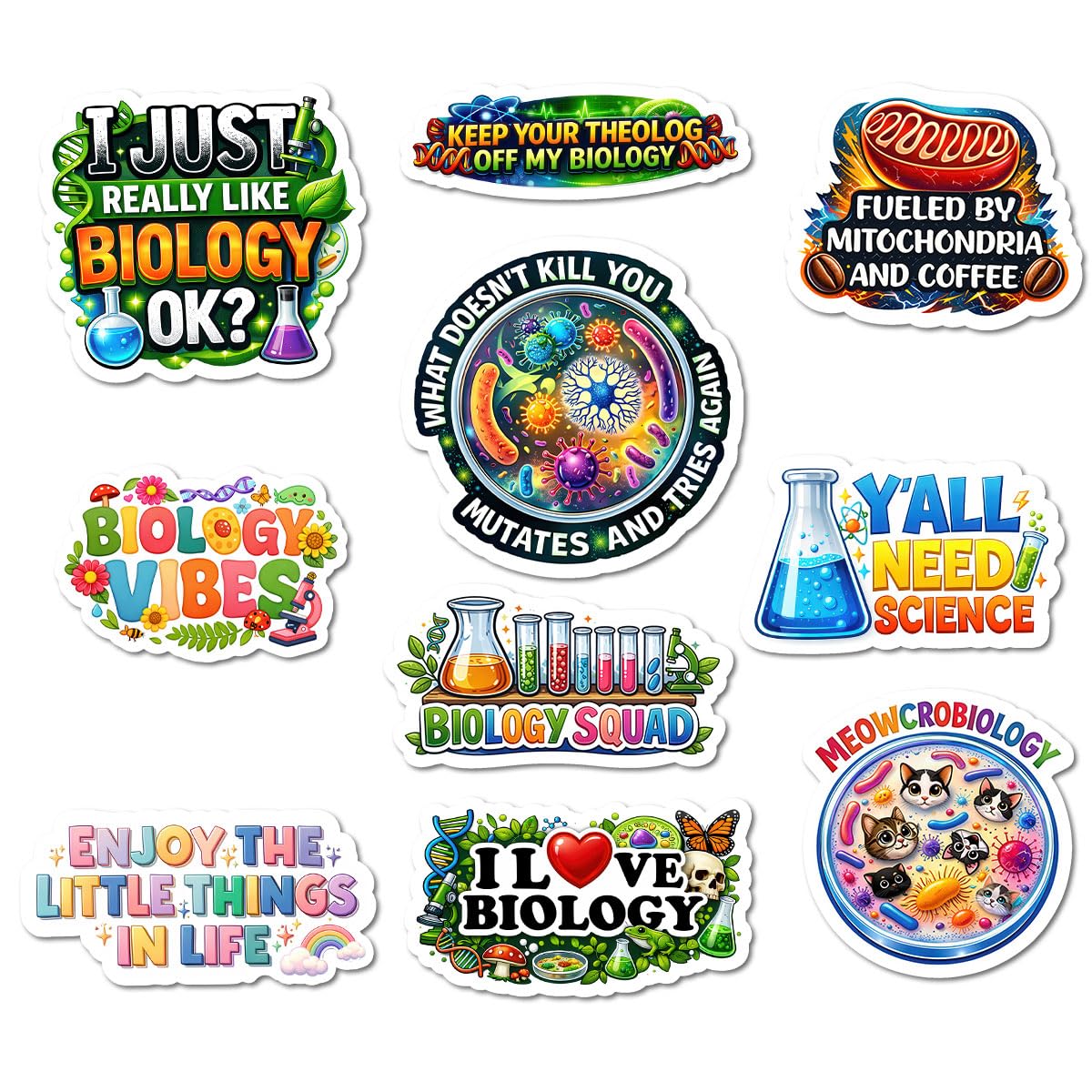 Calcomanías de biología educativas en vinilo para portátil de profesores de ciencias