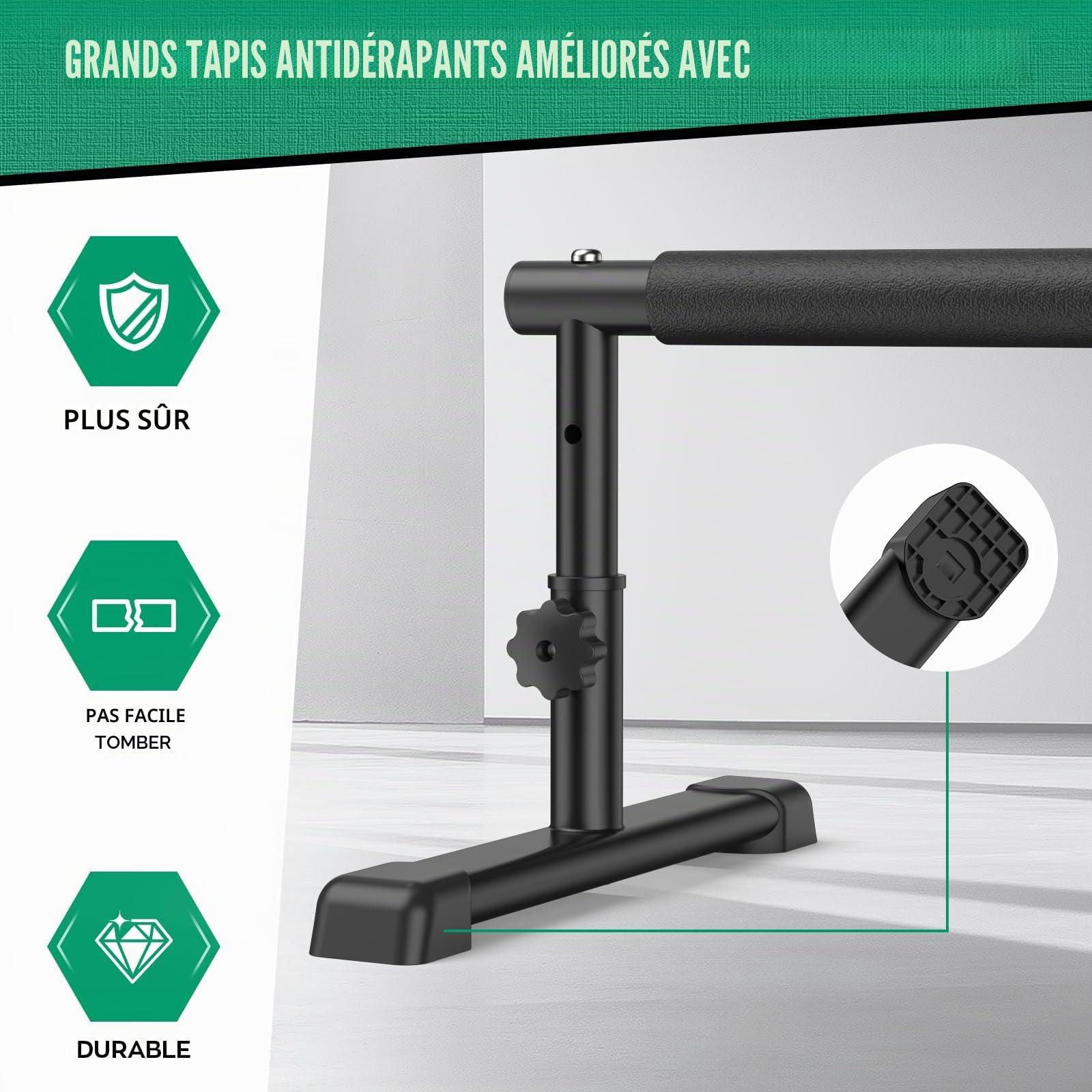 IMAYCC 2 en 1 Réglable Parallettes pour Calisthenics,Barre de Dip Parallele Musculation Antidérapantes, Push Up Bars Poignées de Pompes Fitness Parallettes pour Calisthenics Intérieur Extérieu
