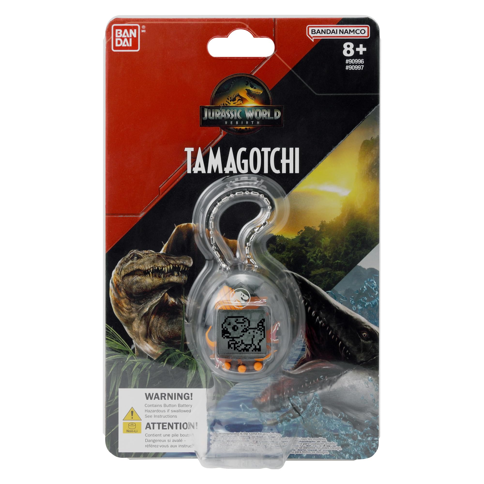 Bandai - Tamagotchi Nano Jurassic Brown - Version Marron Dino Spinosaurus - Tamagotchi Animal Interactif - Petit Format Nano - Dinosaure Animal Virtuel à élever - Jouet Enfant 8 Ans et + - NT90997
