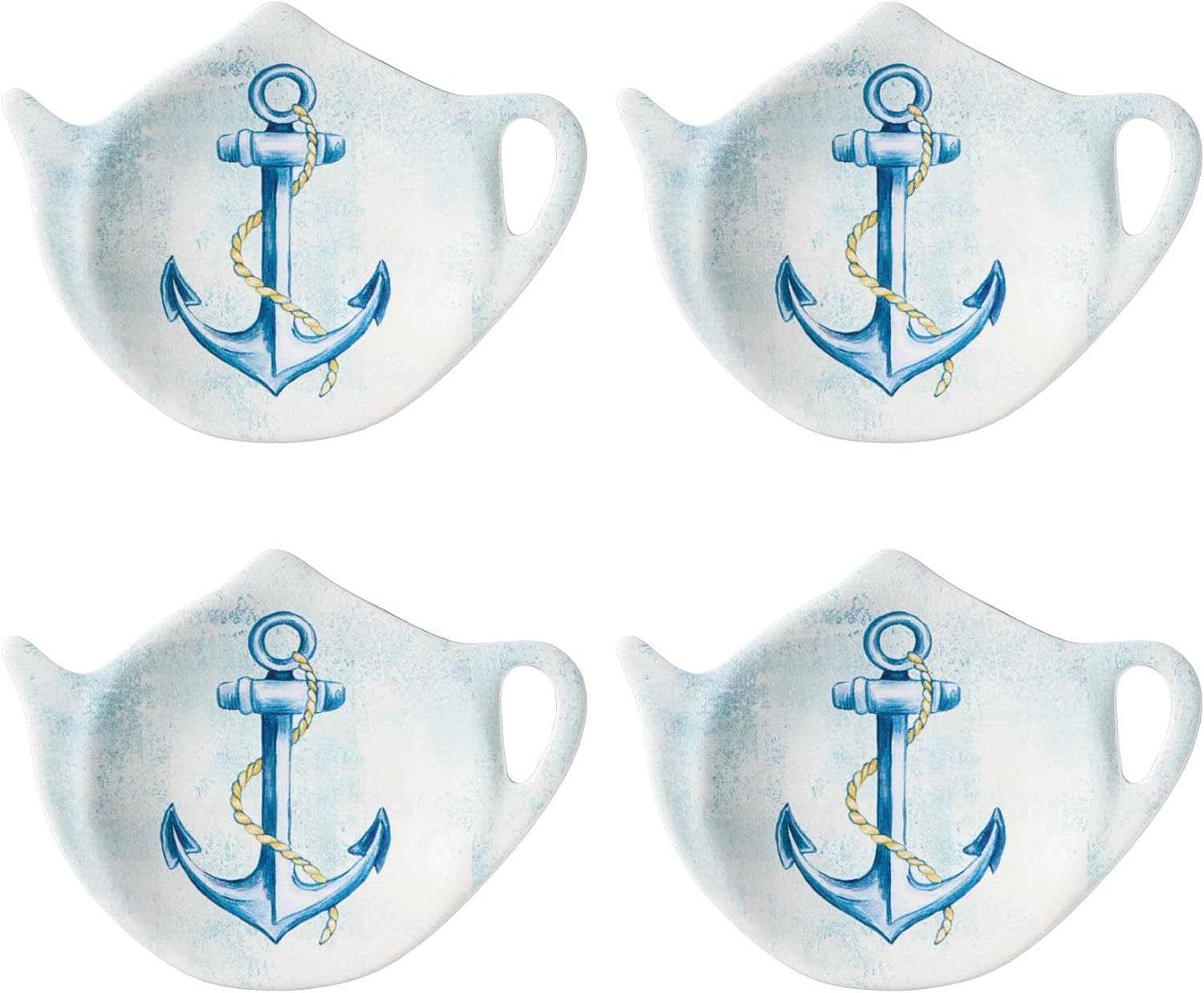 Supreme Housewares Flamingo Tea Bag Holders, Teapot Shaped Tea Bag Coasters Spoon Rests Saucer Seasoning Dish Set, Multicolor, 4 x 3 Inch, Set of 4