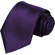 KissTies Solid Satin Tie Pure Color Necktie Mens Ties + Gift Box