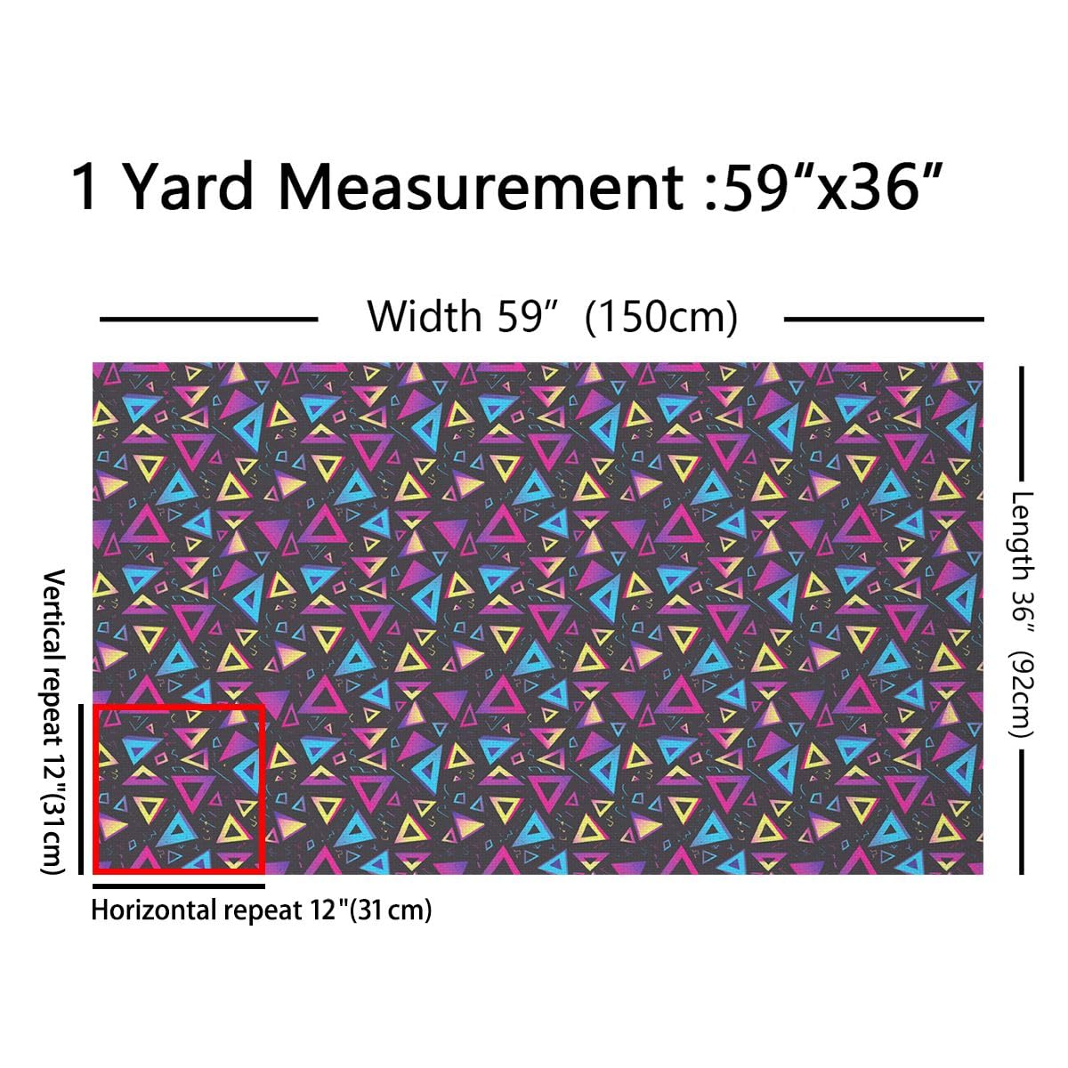 Amazon.com: 80S Fabric By The Yard, Retro Memphis Style Pattern