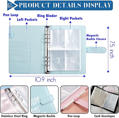 Miniatura 4 de Carpeta de desafío de 100 sobres, libro de ahorro de dinero de 52 semanas, forma fácil y divertida de ahorrar $5,050, $10,000, $500, libro de