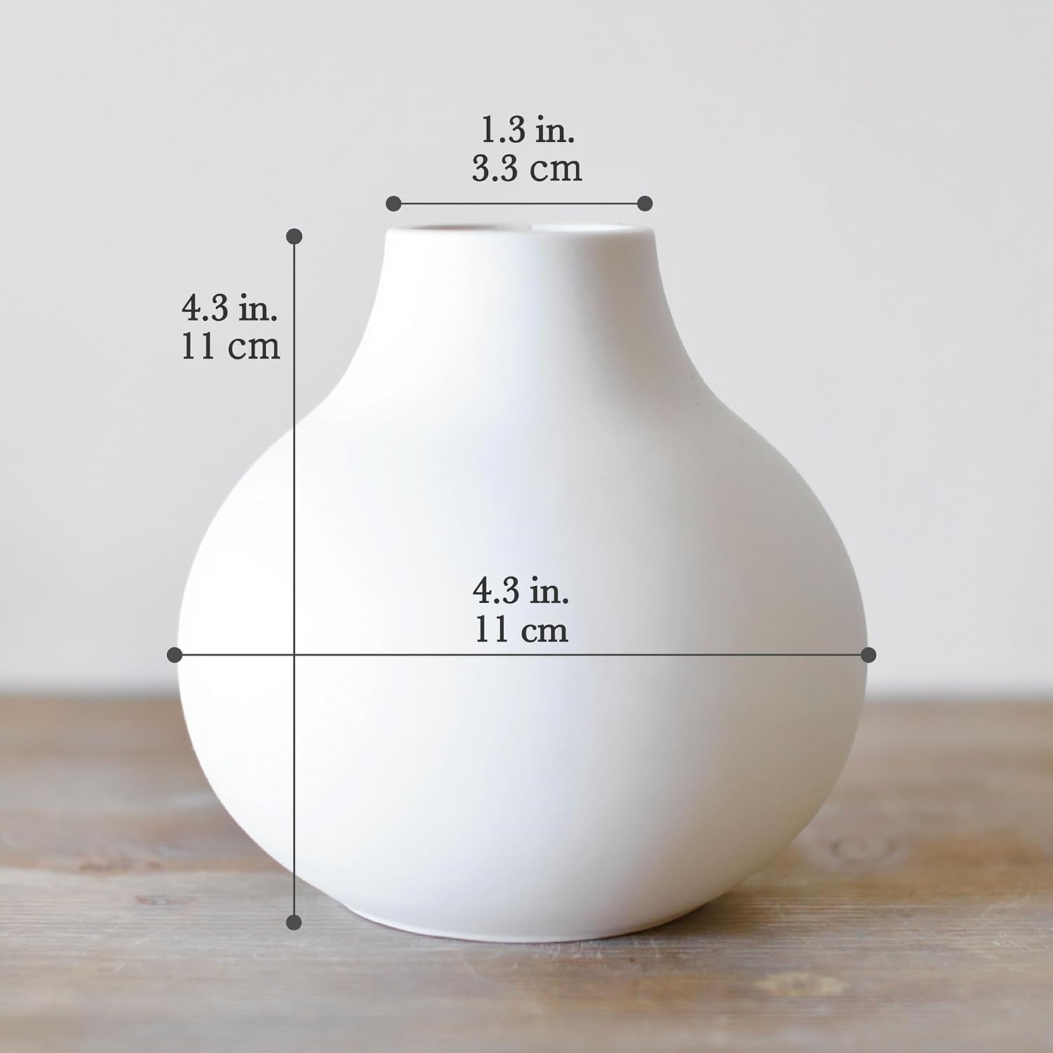 Carrot's Den White Round Vase - Minimalist Nordic, Japandi, Mid Century Modern Home Decor | Table Centerpiece, Wedding, Living Room, Bookshelf, Office, Modern Home, Entryway, Console (White) - Image 6