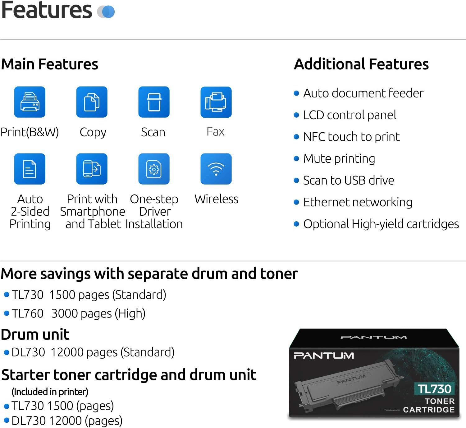 Get Popular Offer Pantum L2710FDW Monochrome All-in-One Wireless Laser Printer, Mobile & Auto Two-Sided Printing