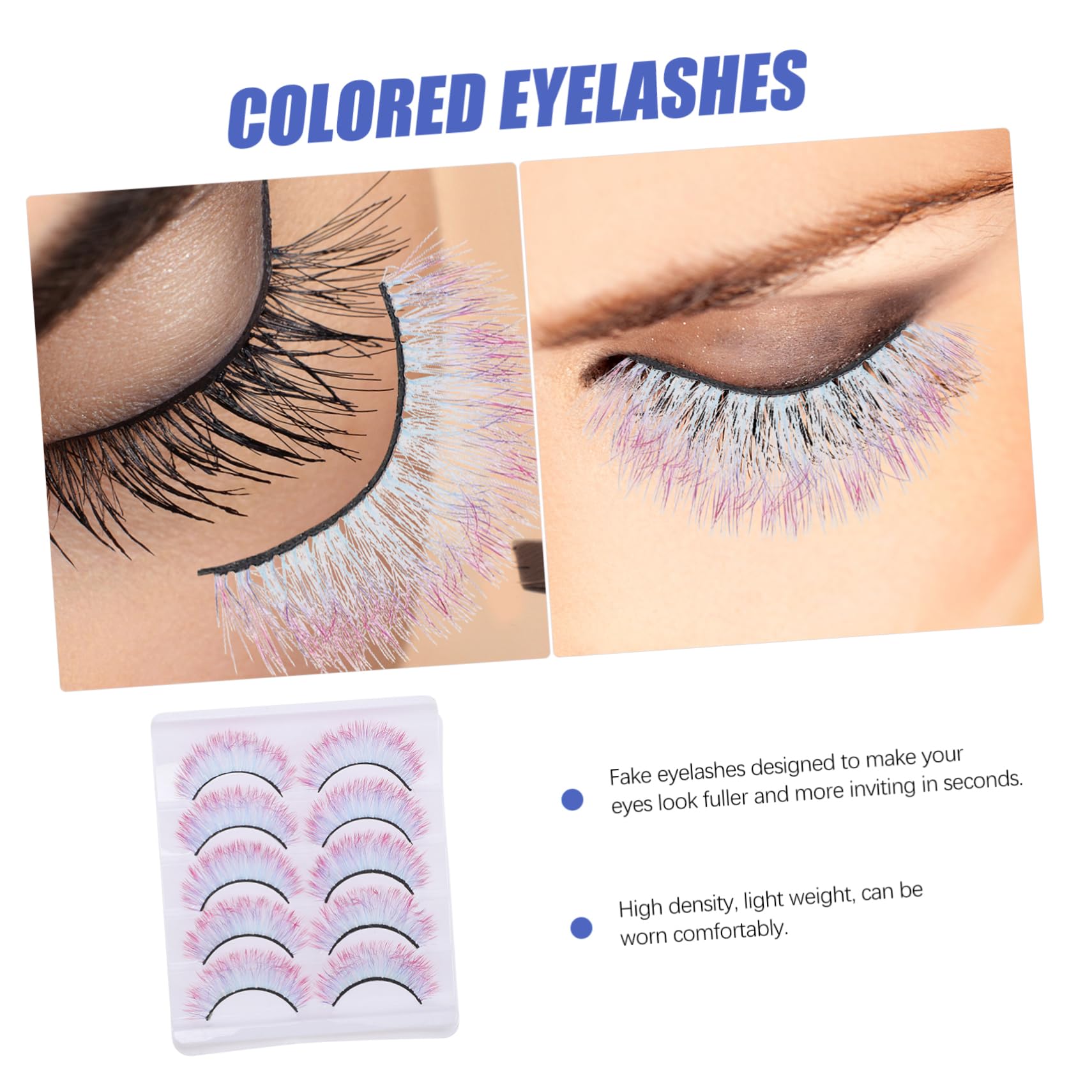 MAGICLULU 25pares Pestañas Postizas De Color Para Cosplay y Lashes Makeup Pestañas Artificiales Para y Fotografía