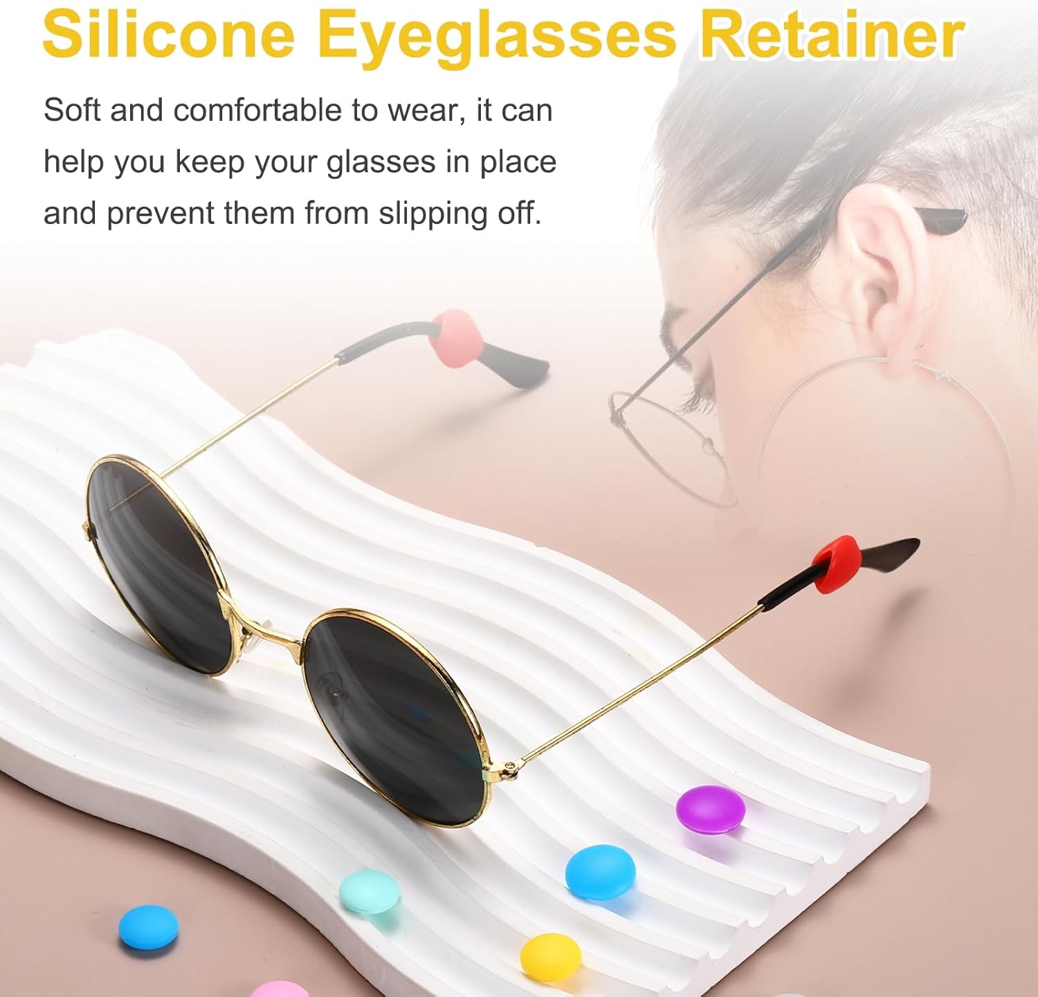 PATIKIL Anti-slip Glasses Ear Hook Soft Elastic Silicone Eyeglass Ear Grips Holder for Sunglasses Sport Study, 20 Pair