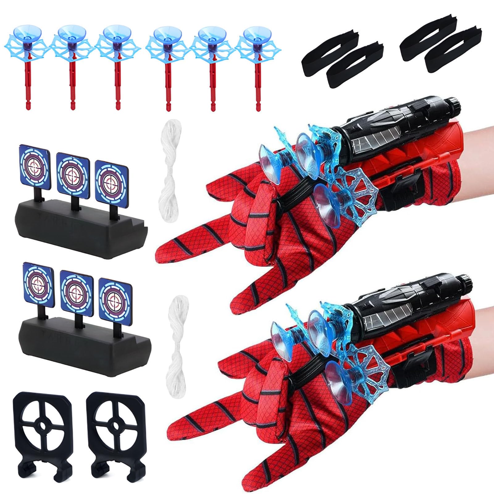 Zestaw 2 rękawic Spider Launcher, koronka toaletowa, zabawka dla dzieci, rękawice do odgrywania ról, zabawna zabawka edukacyjna