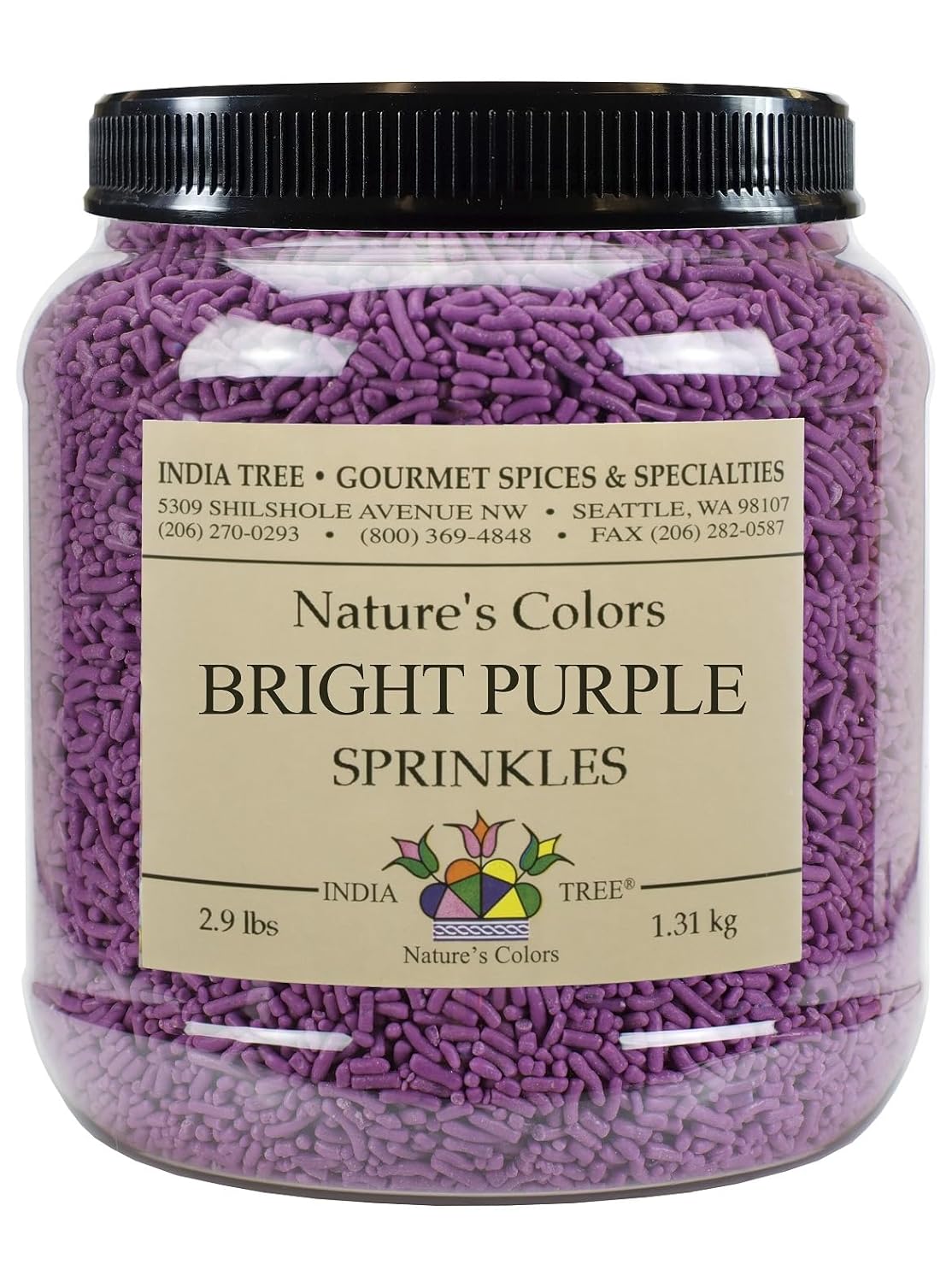 Bright Purple Sprinkles, Shimmery Sugar Sprinkles for Baking and Decorating, 2.9 Lb Canister (Pack of 1)