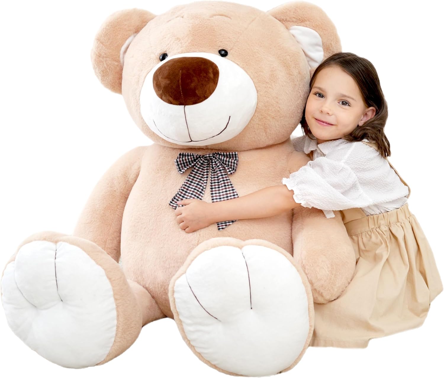 Giant Teddy Bear Stuffed Animal, Big Plush Toy, Classic Brown Teddy Bear, Birthday Valentine's Gift for Girlfriend Kids Adults, Light Brown, 40 Inch