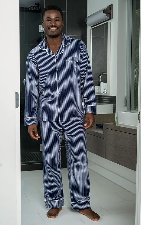 PajamaGram Winter Flannel Mens Pajamas - Men's Knit Flannel Pajamas Set