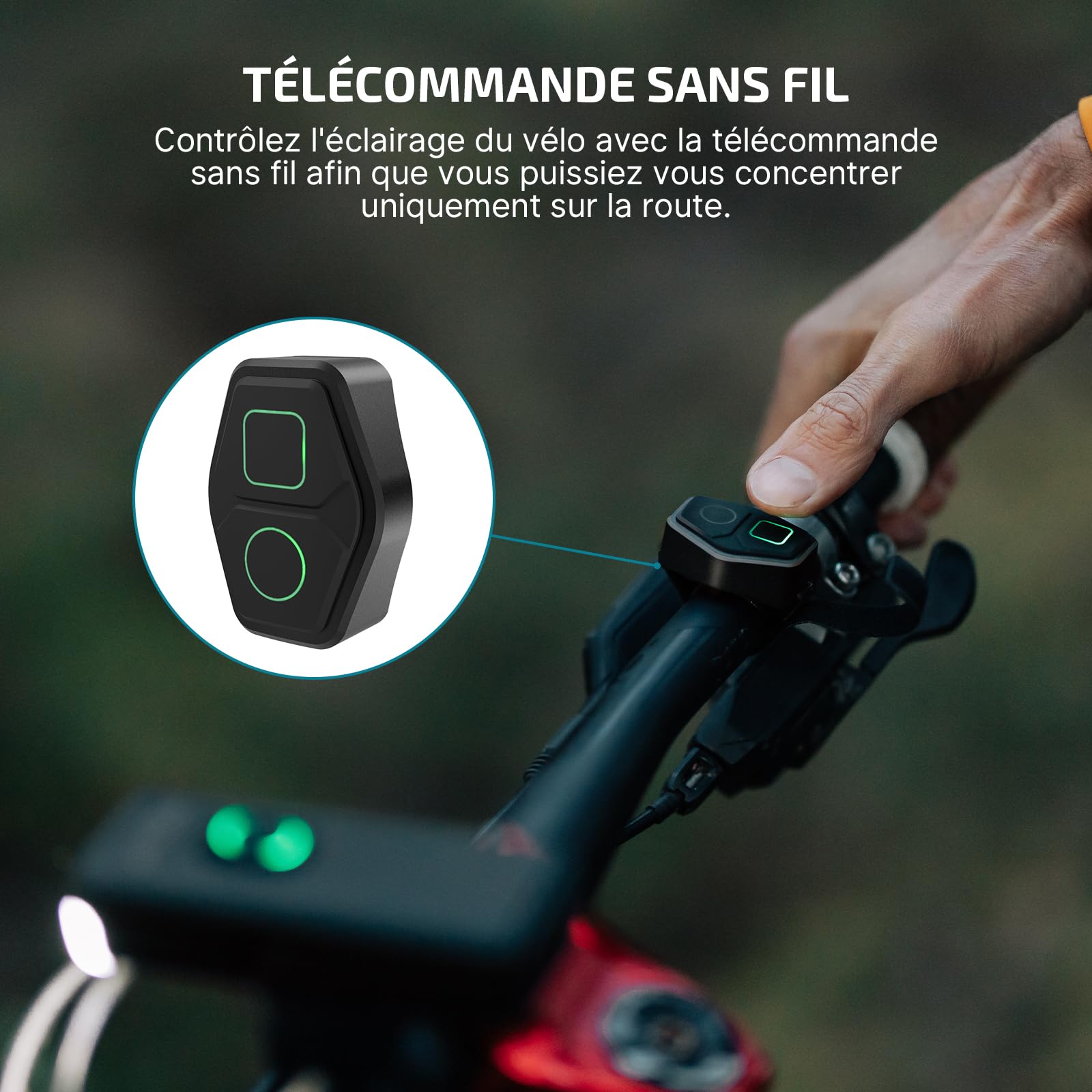 OLIGHT RN 2000 Lampe Velo LED Puissantes Éclairage 2000 Lumens 170 Mètres | Prolongateur Velo 6 Modes, avec Télécommande, Lampe Vélo Avant Ricaricabile, IPX6 Impermeabile, sans Fil pour Cyclysme VTT