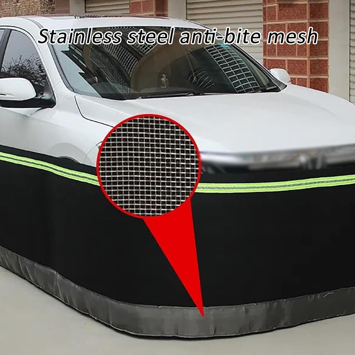 JKGHK Rv Skirting for Winter with Reflective Strips, Camper Skirting for Travel Trailer with Steel Mesh, Heavy Duty Insulated Camper Skirt Kits for Winter, for Outdoor(Hight 2.6ft,Length 33ft/11m)