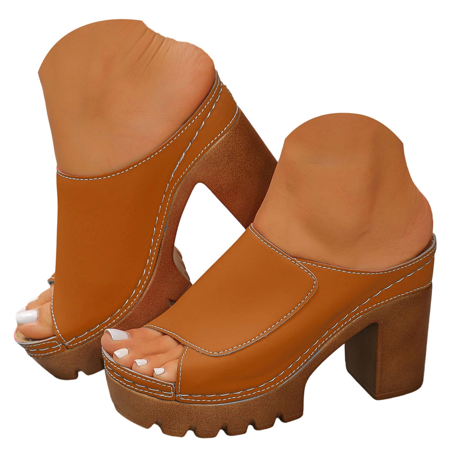 Womens Wedge Sandals 2026 Summer Fashion Closed Toe Comfortable Sandals Womens Breathable Slip On Beach Boho Block Heel Slippers — view 21