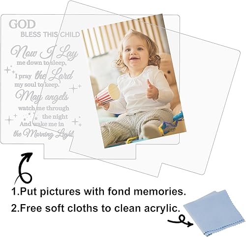 Miniatura 2 de Attivolife - Marco de fotos iluminado para bebé, recién nacido de 3.5 x 5 pulgadas, marco de recuerdo de primera comunión, regalo de bautismo con