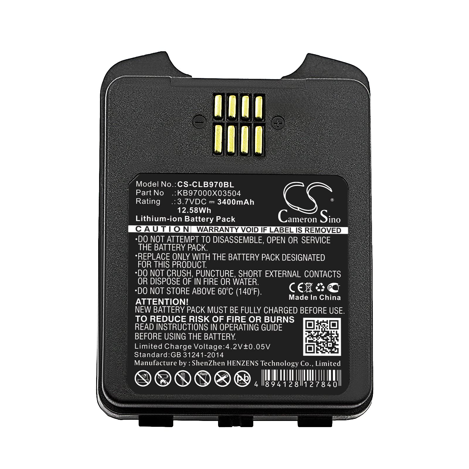 CS-CLB970BL Batería 3400mAh Compatible con [CipherLab] 9700 sustituye BA-0083A6, BA-0085A4, KB97000X03504