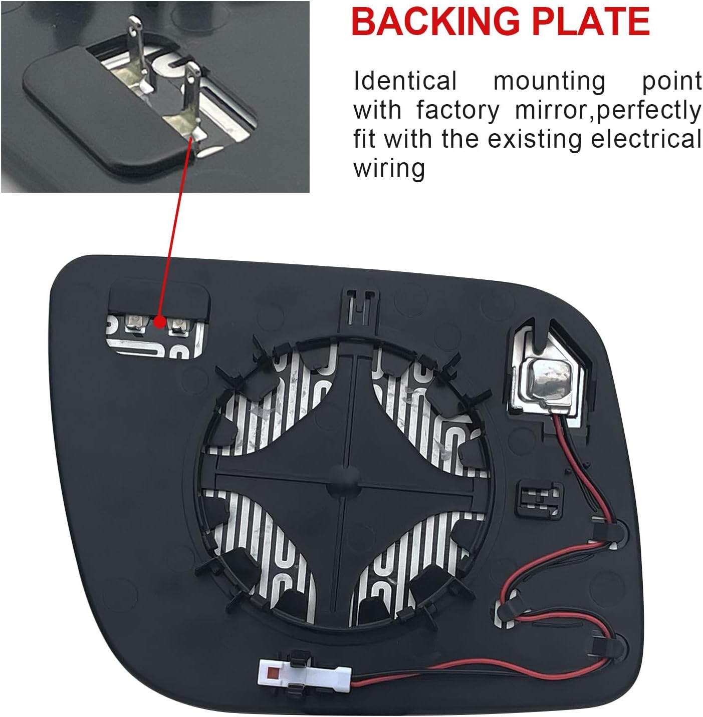 Driver Side Mirror Glass Replacement Compatible with Ford Explorer 2011-2017 - Power Heated and Blind Spot Detection, with Backing Plate