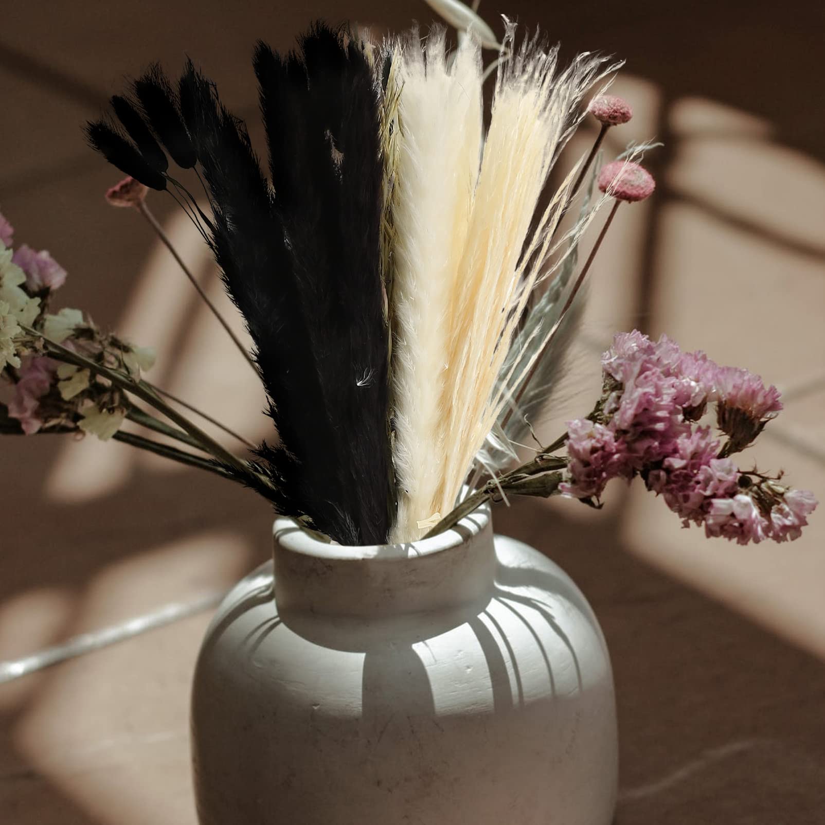 VORCOOL 1 Scatola Bundle Secche Naturali Bundle Soffici Pampas Cancene Secche Fiore di Fiori Decorativi Fiori di Riempitivo Floreale Rustico per Bouquet Bouquet a Boho