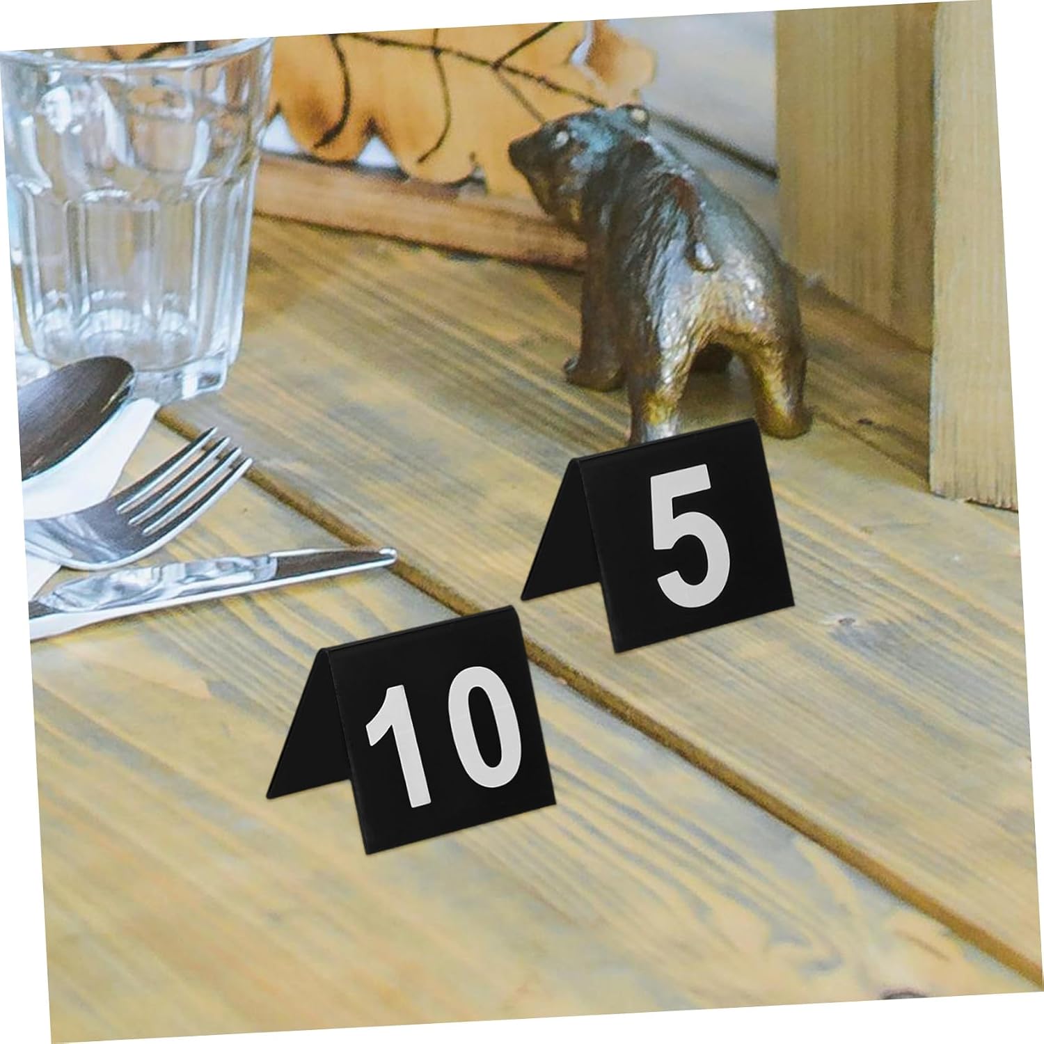 Cabilock 20pcs Double Sided Acrylic Table Numbers V Shaped Place Cards for Weddings Receptions Conferences Black Base White Numbers Standing