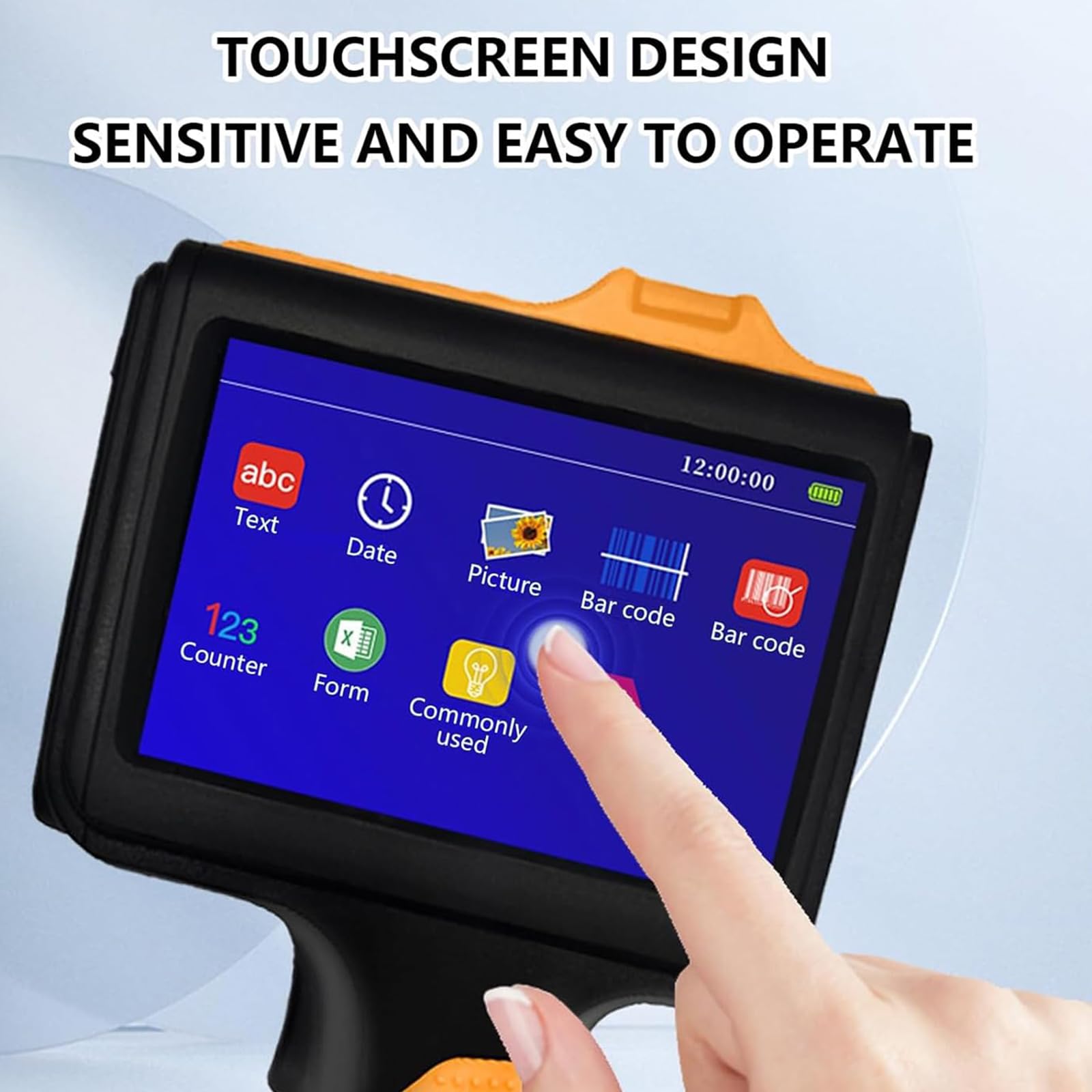 Stampante Inkjet Manuale, Codificatore Lotti 12,7mm Touch, Inchiostro 42ml | Stampa 1–5 Righe, Testo Variabile e Codici QR, Distanza 2–5mm e Inchiostro Nero ad Asciugatura Rapida per Diversi Materiali