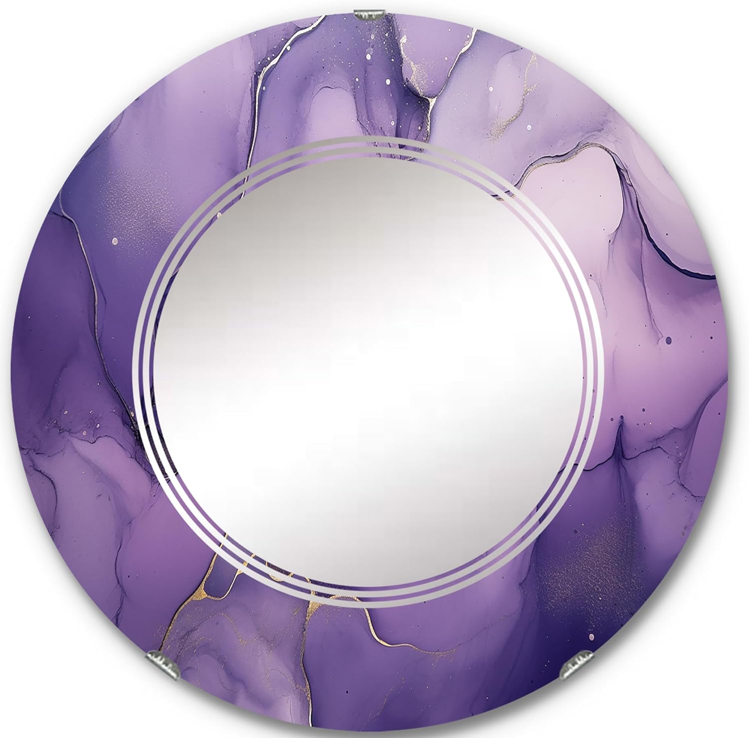 DesignQ Fractals wall mirror, Oval Modern mirror, Round