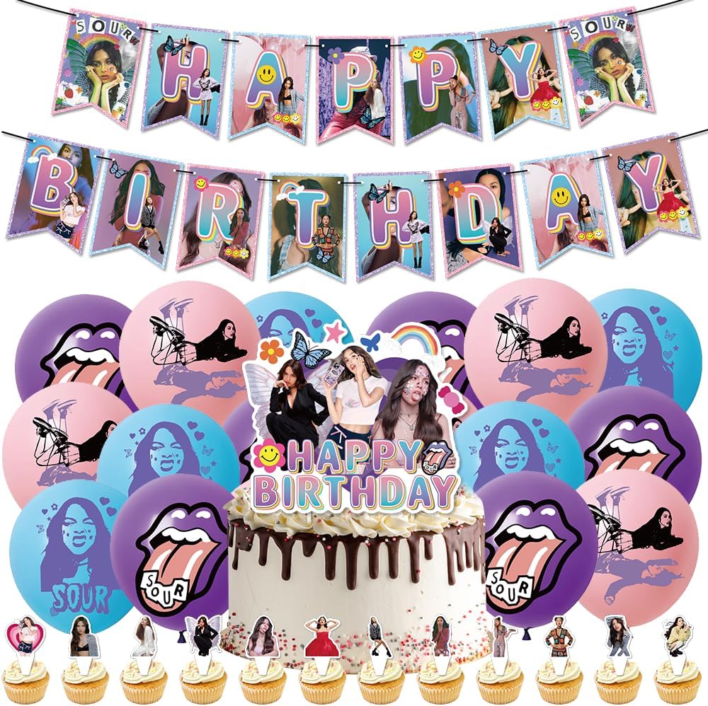 Olivia 32PCS Party Supplies - Decorations, Banner, Balloons & Theme Supplies
