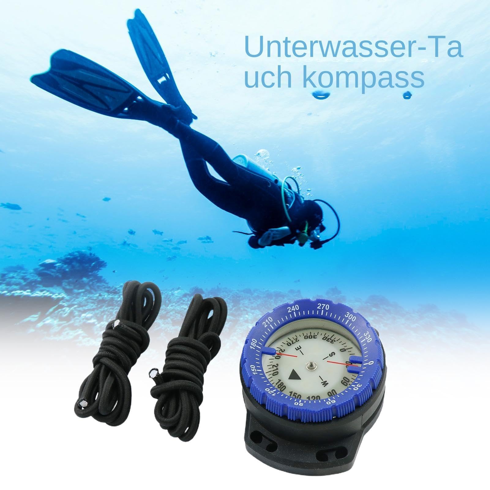 Tauchkompass – 50 M Starker Magnetischer Kompass, Elastischer Seilkompass | Unterwasserkompass Leuchtender Wasserdichter Kompass | Tauchkompass | Leuchtender Kompass Marinekompass | Tauchzubehör