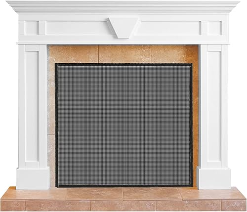 Pantalla de chimenea, cubierta de malla para chimenea, a prueba de bebés, cubierta de chimenea para sala de estar en interiores, cubierta de puerta