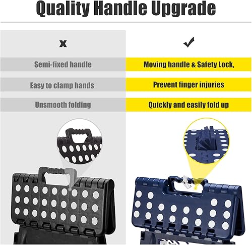 Miniatura 219 de Delxo Taburete plegable de 9 pulgadas, taburetes negros plegables para niños, taburete plegable portátil con asa, taburete plegable para cocina