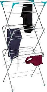 ZENO Clothes Airer Dryer 3 Tier | Laundry Airer | Clothes Horse for Outdoor & Indoor Use | Steel Clothes Drying Rack with Non Slip Feet | Flat Foldable & Space Saving | Laundry Dryer | Clothes Dryer