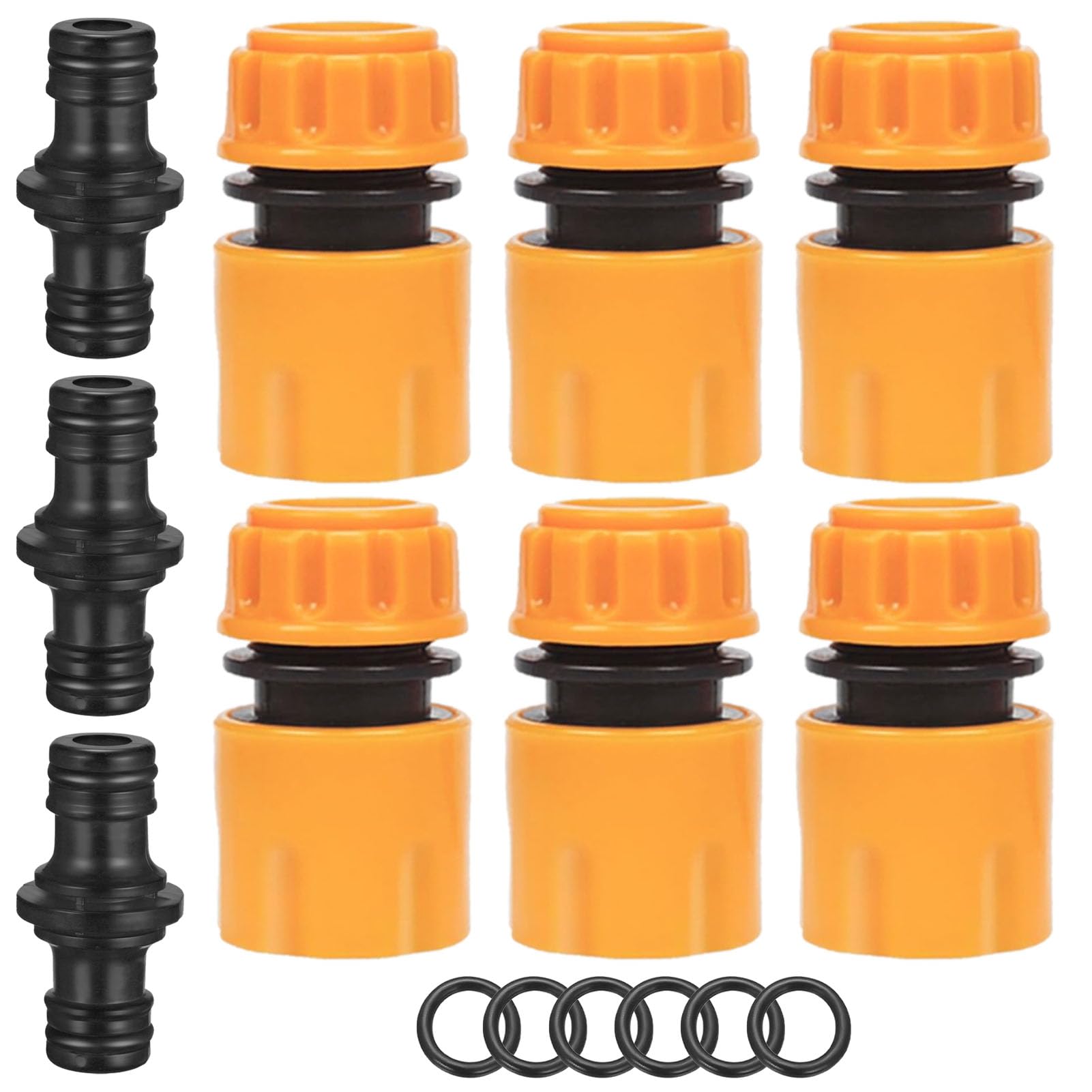 ATB Foger 9 Pcs Hose Connector Kit Garden Hose Fitting 1/2 Inch 13mm Double Plug Garden Hose Connectors for Pipe Connect Garden Equipment