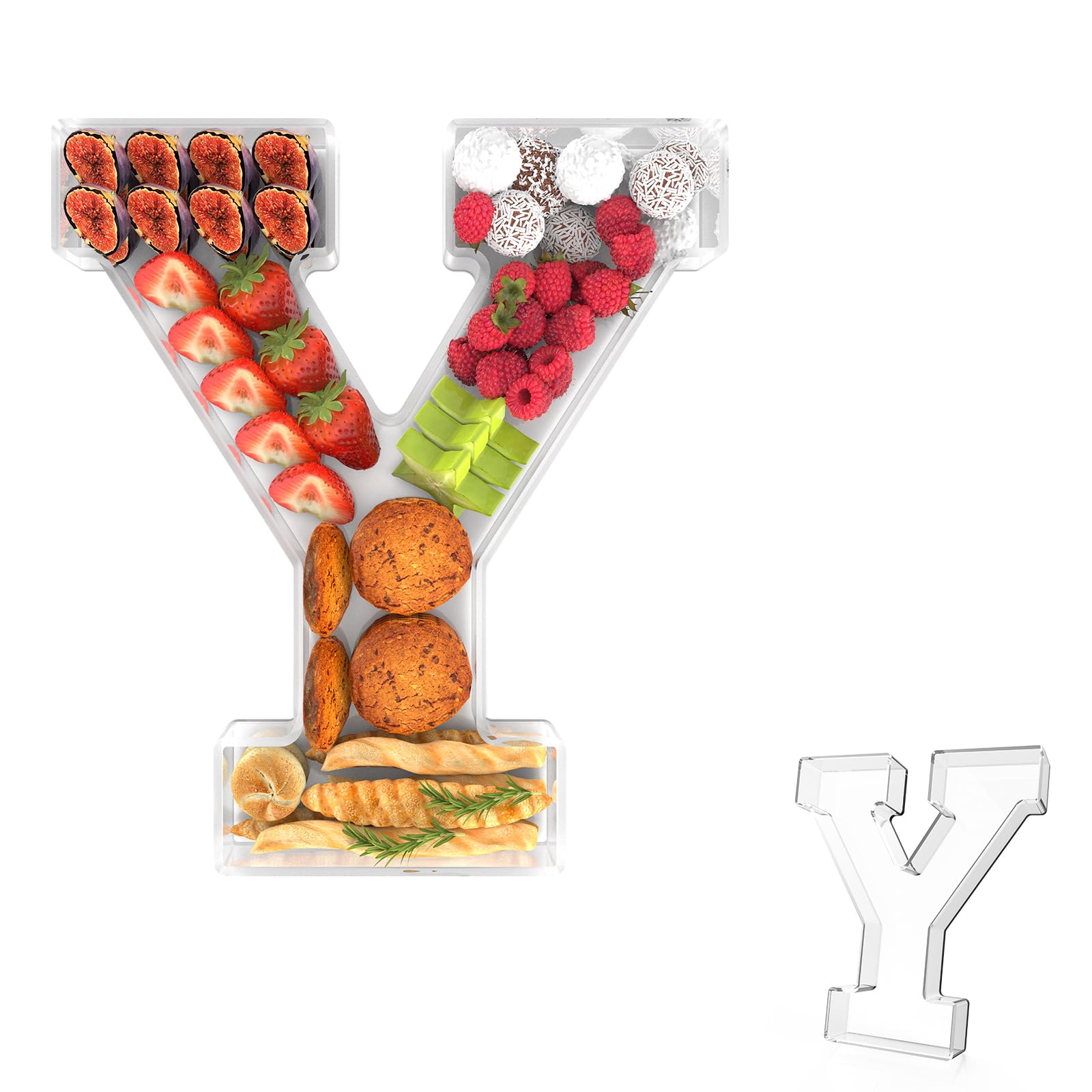 13.8" Acrylic Letter Charcuterie Tray,Fillable Alphabet Box (Letter Y)