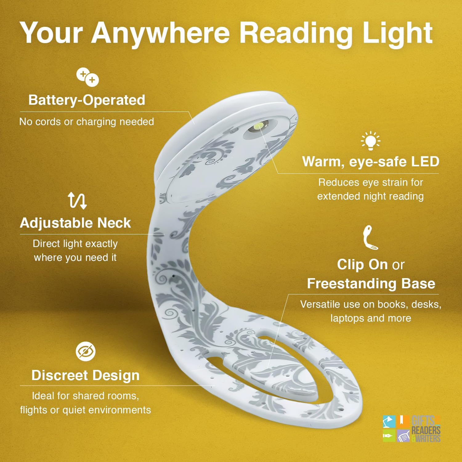 Flexilight Luce da Lettura Ricaricabile | Segnalibro 2 in 1 Luce per Libro | Lampada LED a clip da Lettura | Pila per Leggere a Letto per Bambini e Adulti | Accessori per Libri | Idea Regalo Lettori