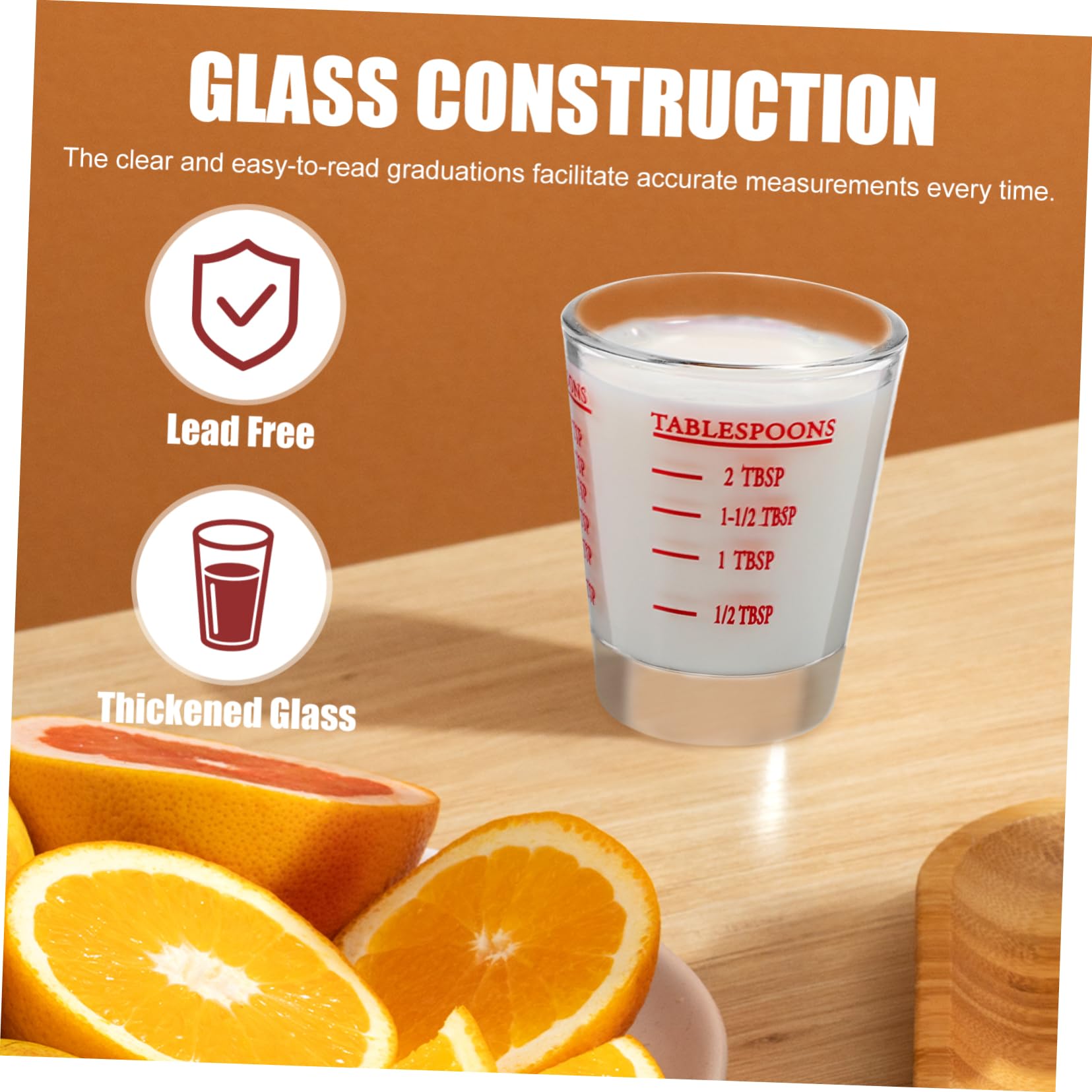 SOLUSTRE 8 Pcs Tasses à Mesurer en Verre Transparent 30ml Repères Clairs et Bases Épaissies Cuisine et Pâtisserie